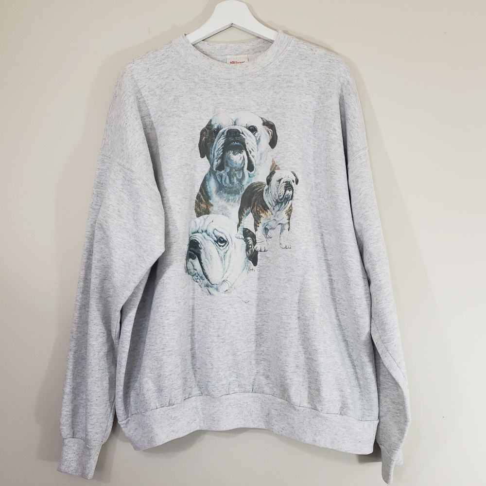 Hanes Sweatshirt Bulldog Gray Adult Size 2XL